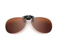 Voolga Clip Solaire, Clip Lunettes de Soleil Polarisées, Surlunettes de Soleil pour Hommes Femmes pour la Conduite et Les Activités de Plein air Lunette pour Conduite de nuit