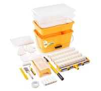 VOOMEY Lot de 28 Rouleaux de Peinture de 45,7 cm, Seau de Peinture, Plateau de Peinture de 45,7 cm, Rouleau de Peinture en Mousse de 10,6 cm avec pôle d'extension de 100 cm, idéal pour la Peinture