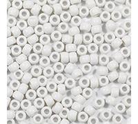 VOOMOLOVE Lot de 1 000 perles en plastique pour bracelets, tresses de cheveux et loisirs créatifs Blanc 6 x 9 mm