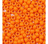 VOOMOLOVE Lot de 1 000 perles en plastique pour bracelets, tresses de cheveux et loisirs créatifs - Orange - 6 x 9 mm