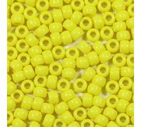 VOOMOLOVE Lot de 1 000 perles en plastique pour bracelets, tresses de cheveux et travaux manuels Jaune fluo 6 x 9 mm
