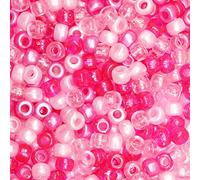 VOOMOLOVE Lot de 1 000 perles en plastique pour tresses de cheveux, loisirs créatifs, 6 x 9 mm (mélange rose)