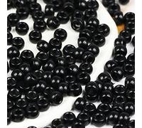 VOOMOLOVE Lot de 1 000 perles poney noires, perles pour bracelets, tresses de cheveux, perles pour travaux manuels, perles en plastique, perles de cheveux pour tresses, 6 x 9 mm (noir)