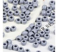 VOOMOLOVE Lot de 1 000 perles Pony pour loisirs créatifs - Gris - 6 x 9 mm
