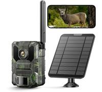 VOOPEAK 4G LTE Camera de Chasse Solaire avec Carte SIM, Camera de Chasse Connectée Telephone, Camera Chasse Vision Nocturne 940nm IR LED No Glow avec Détecteur de Mouvement Piege Photographique IP66