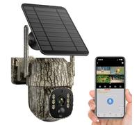 VOOPEAK Camera Chasse 4G Solaire avec Carte SIM, Camera de Chasse Connectée Telephone, Caméra de Chasse Vision Nocturne Rotation 355° Inclinaison 90° Piege Photographique Détection de Mouvement