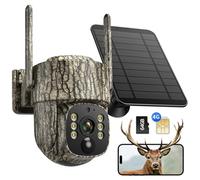 VOOPEAK Camera Chasse 4G Solaire, Camera de Chasse Connectée Telephone avec Carte SIM, Caméra de Chasse Vision Nocturne Communication Bidirectionnelle Détection de Mouvement Piege Photographique