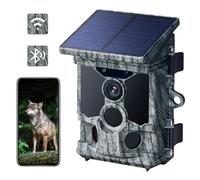 VOOPEAK Caméra de chasse solaire Wi-Fi 4K 30 fps 46 MP avec application de transfert de téléphone portable, caméra d'animaux sauvages avec vision nocturne détecteur de mouvement Angle de détection 120