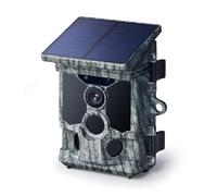 VOOPEAK Caméra de Chasse WiFi Solaire 4K 30 i/s 46MP, Bluetooth, App | Déclenchement 0,1 s, détection 120°, vision nocturne 20 m et IP66 pour passages de gibier, agrainoirs et observation