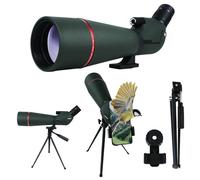 Voopon Télescope d'observation HD 25-75 x 80 - Prisme BAK4 de qualité supérieure avec adaptateur de téléphone et sac de transport pour le tir sur cible, la chasse, l'observation des oiseaux et