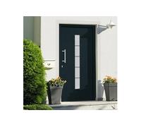 Voordeur 100x200 cm aluminium en PVC antraciet3056815