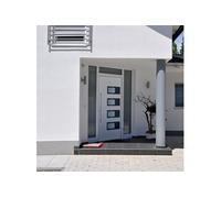 Porte d'entrée Blanc 100x210 cm Aluminium et PVC, porte, porte en PVC, porte d'entrée en aluminium, porte en aluminium, porte d'entrée frontale