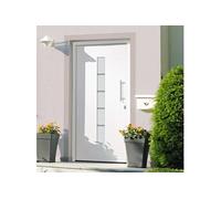 Voordeur 110x210 cm aluminium en PVC wit3056808