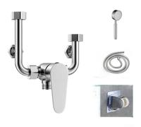 Vootnifig Mitigeur de douche thermostatique en cuivre 10 cm de sécurité (E) | Corps en cuivre massif, résistant à l'usure, taille compacte de 10 cm, entrée G1/2, compatible avec le chauffage