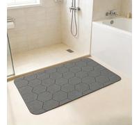 Vootnifig Tapis de douche doux terre de diatomée 50 x 80 cm Gris (40 x 60 | Effet nuage doux au toucher, dimensions 50 x 80 cm, matériau en terre de diatomée, sans danger pour les enfants et les