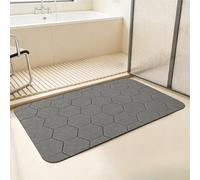 Vootnifig Tapis de douche doux terre de diatomée 50 x 80 cm Gris (50 x 80 | Effet nuage doux au toucher, dimensions 50 x 80 cm, matériau en terre de diatomée, sans danger pour les enfants et les