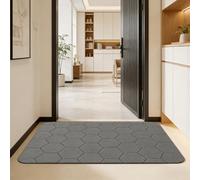 Vootnifig Tapis de douche doux terre de diatomée 50 x 80 cm Gris (60 x 90 | Effet nuage doux au toucher, dimensions 50 x 80 cm, matériau en terre de diatomée, sans danger pour les enfants et les