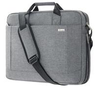 Voova Grand Sacoche pour Ordinateur Portable 14 15 15.6 16 pouces Sac à bandoulière pc Sac à main 30% de Capacité en Plus Compartiments Durable Épais Imperméable peut être Placé sur la Valise Gris