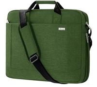 Voova Grande sacoche pour ordinateur portable de 14", 15", 15,6", 16", extensible, étanche, peut être placée sur une valise, compatible avec Macbook Dell HP, vert