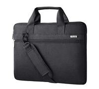 Voova Sacoche pour ordinateur portable 360° Protection 14 15.6 16 pouces Pochette Housse PC Sac à bandoulière Sac à main étanche aux chocs avec bandoulière et poignée Noir