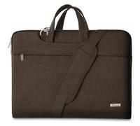 Voova Sacoche pour Ordinateur Portable légère 17 17.3 Pouces Sac Pochette Housse PC Imperméable Sac à bandoulière Sac à main avec Bandoulière et Poignée Cachée Marron