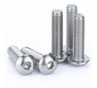 VOOXA Lot de 100 vis à tête bombée de qualité supérieure - M8 x 40 mm - En acier inoxydable A2 - Filetage complet ISO7380 - Avec six pans creux - Pour poteaux, balustrades, portails
