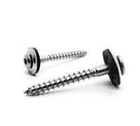 VOOXA Lot de 100 vis à tête bombée en acier inoxydable A2, 4,5 x 25 mm, avec rondelle d'étanchéité EPDM de 15 mm, tête bombée TX20, pour bois, métal, plastique ou avec chevilles pour mur