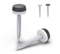 VOOXA Lot de 50 vis pour rebord de fenêtre - 3,9 x 22 mm - En acier inoxydable A2 - Avec disque en polyamide et capuchons - Anthracite RAL7016 - Pour cadre de fenêtre en aluminium et plastique - TX15