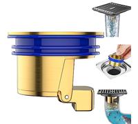 Vopetroy Toilet Floor Drain Deodorizing Core, Backflow Preventer Sewer Core Anti-Odor Plug, Floor Strainer Filter Plug Sewer Core, Drain Stopper Bathroom Tub Drainage Fast (Copper 1 Pack)