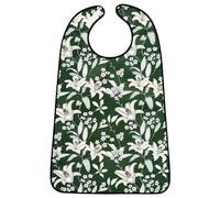 VOPHIA Lot de 3 bavoirs pour femmes lavables et réutilisables imperméables avec attrape-miettes en option Fleurs de cerisier, L