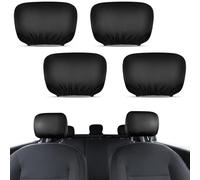 VOPHIA Lot de 4 Housses universelles Anti-salissures en Tissu Souple pour appuie-tête de Voiture, Camion, Voiture (Noir)