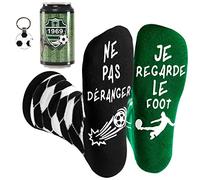 Voqeen Chaussettes de Football, Chaussettes Amusantes unisexe,Imprimé avec NE PAS DÉRANGER, JE REGARED LE FOOT, Cadeaux d'anniversaire pour Les Fans de Football et Les Footballeurs/vert