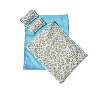 VOQGHTU Impression florale rurale, literie, coussin, couette avec design détaillé pour maison de poupée 1/12, chambre à coucher, scène modèle, pièce d'exposition, meubles de maison de poupée