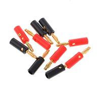 VOQGHTU Lot de 10 câbles de haut-parleur O plaqués or de 4 mm, vis de câble, fiches bananes, fiche adaptatrice, capuchon anti-poussière, protection, fiche de sécurité, adaptateur femelle, câble