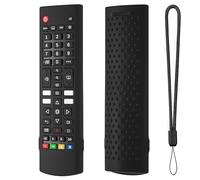 VOQGHTU Soft Touches Coque en Silicone avec Lanière pour AKB76040302 Coque de Télécommande Protège Complètement contre les Chutes et les Chutes Coque de Télécommande Noire