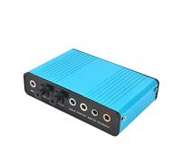 Voragrl Carte son externe USB 6 canaux 5.1/7.1 Surround pour PC, ordinateur portable, tablette, adaptateur audio optique facile à utiliser (bleu)