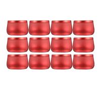 VORCOOL 12Pcs Fer Blanc Bougie D' étain Mini Thé Pot De Stockage De Fer Blanc Vide Boîte De Bonbons D' étain pour des Cadeaux Fabrication De Bougies Épices Thé Rouge