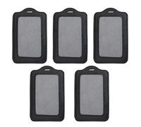 VORCOOL 5pcs Vertical Style PU Porte-cartes En Cuir ID Porte-Badge Porte-Cartes (Noir)