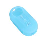 VORCOOL Étui en silicone pour clé de voiture, à trois boutons, accessoire de clé de Fiat 500 (Bleu nuit)