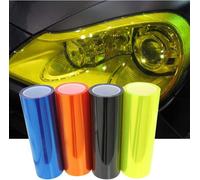 Vorcool - Film Autocollant Transparent Pour Phares De Voiture Et De Moto, Décoration Et Protection, 30 X 120 Cm (Orange)