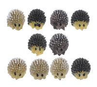 vorcool Lot de 10 Décoration de jardin jardin figurine Mini Hérisson en résine