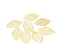 VORCOOL Lot de 100 breloques en forme de feuille creuse en métal antique en filigrane pour colliers, bracelets, épingles à cheveux, fabrication de bijoux Doré