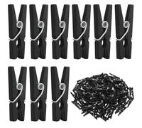 VORCOOL Lot de 100 mini pinces à linge en bois naturel pour décoration artisanale et bricolage (noir)