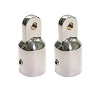VORCOOL Lot de 2 Bimini Cover Top Fit Boot Marine Bonnet d'Œil d'extrémité Bimini Top Fitting Hardware pour Marine Boot Yacht 7/8" Tube en acier inoxydable Argenté