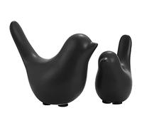 VORCOOL Lot de 2 figurines d'oiseaux modernes en céramique - Noir - Pour paysage, jardin, maison, bureau, bureau