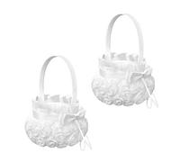 VORCOOL Lot de 2 paniers à fleurs pour enfants - Pour mariage, broderie - Motif rose