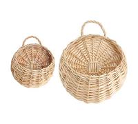 Vorcool Lot de 2 paniers suspendus pour pot de fleurs en osier de couleur naturelle