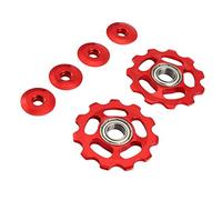 VORCOOL Lot de 2 poulies de dérailleur arrière de vélo 11T en aluminium pour Shimano (rouge)