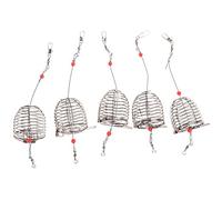 VORCOOL Lot de 5 paniers à nourriture en acier inoxydable - Forme de cage - Accessoires de pêche (S)