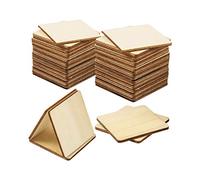 VORCOOL Lot de 50 rondelles de bois naturel 5 x 5 cm carrées en bois pour travaux manuels, peintures, bricolage, travaux manuels
